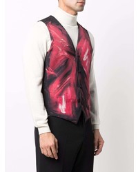 Черный шерстяной жилет с принтом от Moschino