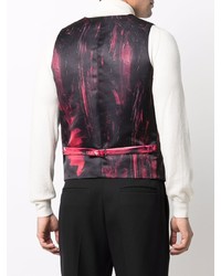 Черный шерстяной жилет с принтом от Moschino