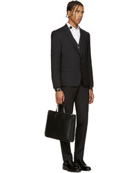 Черный шерстяной костюм от Dolce & Gabbana