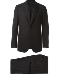Черный шерстяной костюм от Brioni
