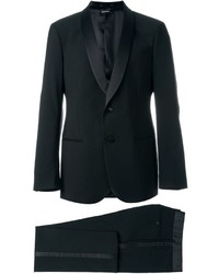 Черный шерстяной костюм от Giorgio Armani