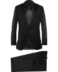 Черный шерстяной костюм от Hackett