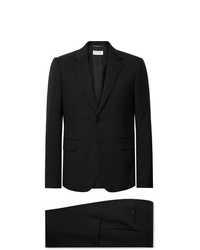 Черный шерстяной костюм от Saint Laurent