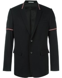 Мужской черный шерстяной пиджак в горизонтальную полоску от Christian Dior