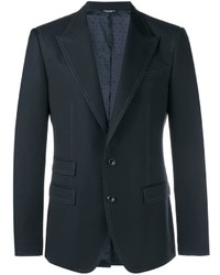 Черный шерстяной пиджак в горошек