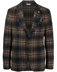 Мужской черный шерстяной пиджак в шотландскую клетку от Manuel Ritz