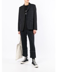 Мужской черный шерстяной пиджак в шотландскую клетку от Black Comme Des Garçons