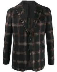 Мужской черный шерстяной пиджак в шотландскую клетку от Tagliatore
