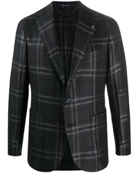 Мужской черный шерстяной пиджак в шотландскую клетку от Tagliatore