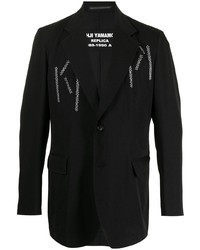 Мужской черный шерстяной пиджак с вышивкой от Yohji Yamamoto