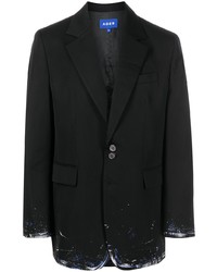 Мужской черный шерстяной пиджак с принтом от Ader Error