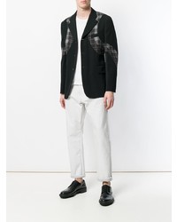 Мужской черный шерстяной пиджак с принтом от Comme Des Garçons Pre-Owned