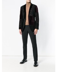 Мужской черный шерстяной пиджак с принтом от Etro