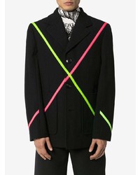 Мужской черный шерстяной пиджак с принтом от Pronounce