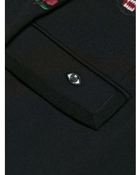 Мужской черный шерстяной пиджак с принтом от Gucci