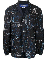 Мужской черный шерстяной пиджак с принтом от Junya Watanabe MAN