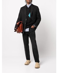 Мужской черный шерстяной пиджак с принтом от Ader Error