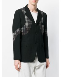 Мужской черный шерстяной пиджак с принтом от Comme Des Garçons Pre-Owned