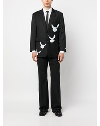 Мужской черный шерстяной пиджак с принтом от 3PARADIS