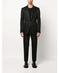 Мужской черный шерстяной пиджак с принтом от Tom Ford