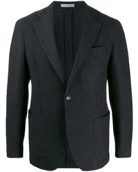 Мужской черный шерстяной пиджак с узором "гусиные лапки" от 0909