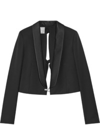 Женский черный шерстяной пиджак с украшением от Lanvin