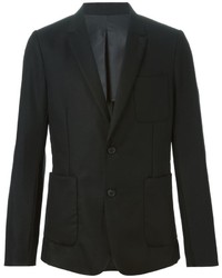 Мужской черный шерстяной пиджак от AMI Alexandre Mattiussi