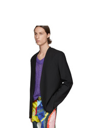 Мужской черный шерстяной пиджак от Maison Margiela