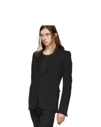 Мужской черный шерстяной пиджак от Deepti