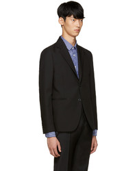 Мужской черный шерстяной пиджак от Raf Simons
