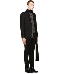 Мужской черный шерстяной пиджак от Saint Laurent