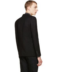 Мужской черный шерстяной пиджак от Saint Laurent