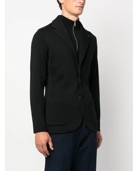 Мужской черный шерстяной пиджак от Lardini