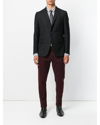 Мужской черный шерстяной пиджак от Caruso