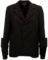 Женский черный шерстяной пиджак от Comme des Garcons