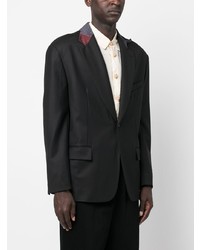 Мужской черный шерстяной пиджак от Magliano