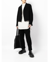 Мужской черный шерстяной пиджак от Julius