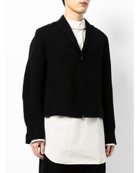 Мужской черный шерстяной пиджак от Julius