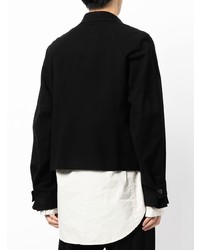 Мужской черный шерстяной пиджак от Julius