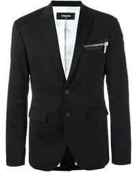Мужской черный шерстяной пиджак от DSQUARED2