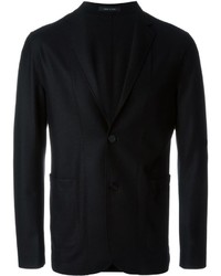 Мужской черный шерстяной пиджак от Emporio Armani