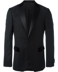 Мужской черный шерстяной пиджак от Ermenegildo Zegna