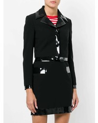 Женский черный шерстяной пиджак от Moschino