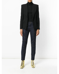 Женский черный шерстяной пиджак от PIERRE BALMAIN