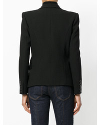Женский черный шерстяной пиджак от PIERRE BALMAIN