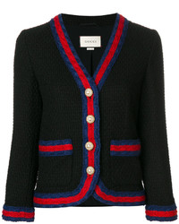 Женский черный шерстяной пиджак от Gucci