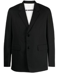 Мужской черный шерстяной пиджак от Jil Sander