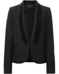 Женский черный шерстяной пиджак от Lanvin