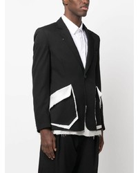 Мужской черный шерстяной пиджак от Sulvam