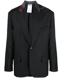 Мужской черный шерстяной пиджак от Magliano